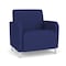 Lesro Siena Lounge Reception Wide Guest Chair, Brushed Steel, OH Cobalt Upholstery SN1201 - alternate 1